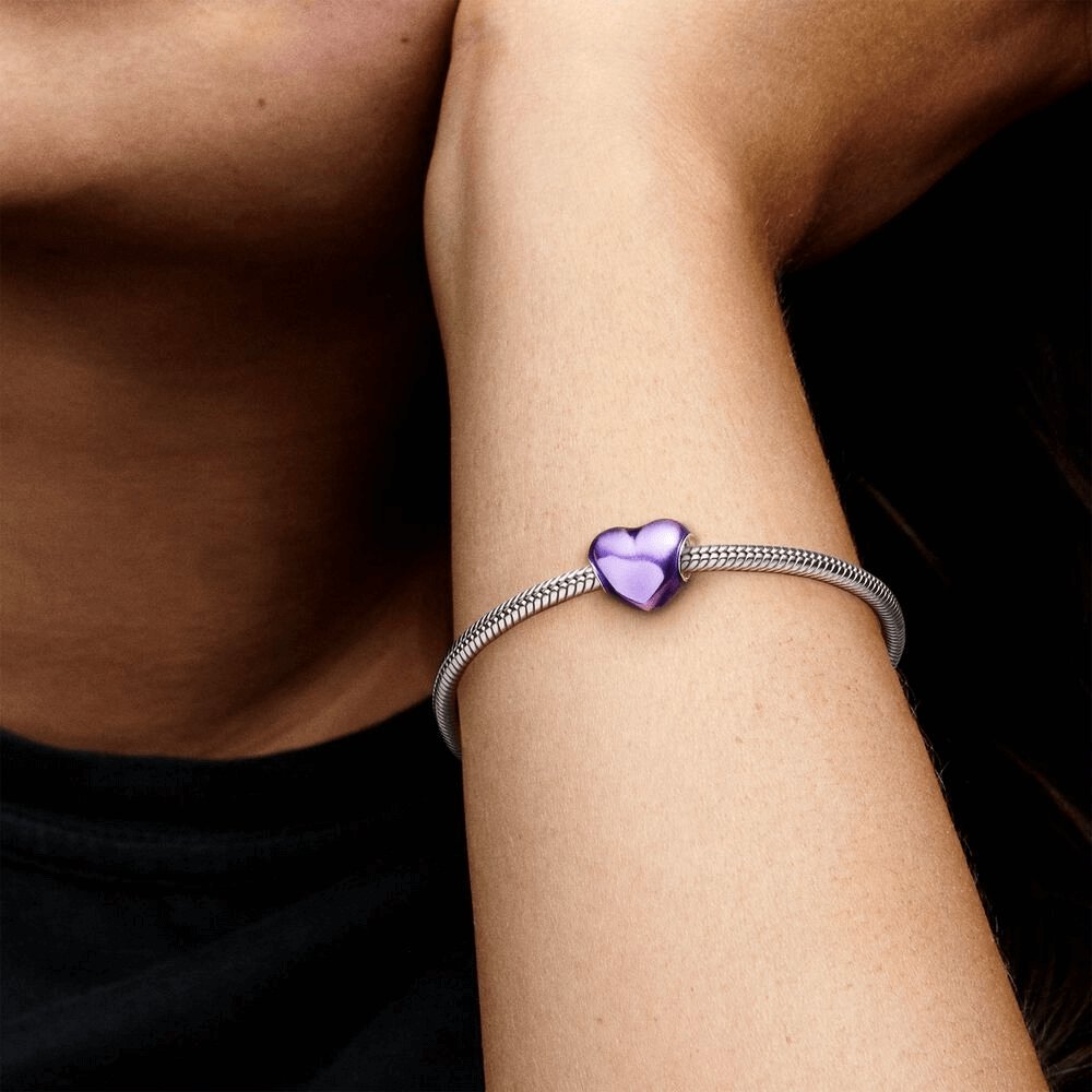 Charm Pandora Cuore viola metallico - 799291C01 - Simmi gioiellerie -Charm
