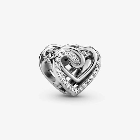 Charm Pandora Cuori intrecciati scintillante - 799270C01 - Simmi gioiellerie -Charm