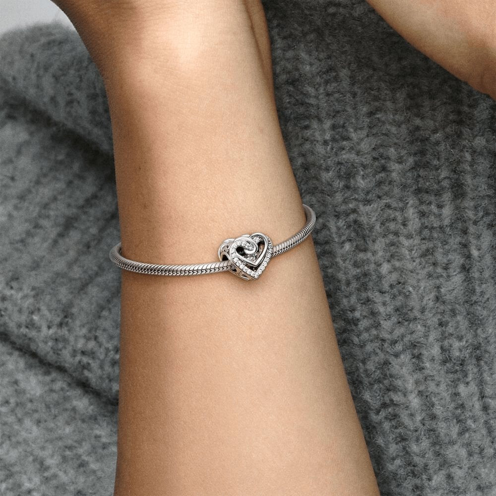 Charm Pandora Cuori intrecciati scintillante - 799270C01 - Simmi gioiellerie -Charm