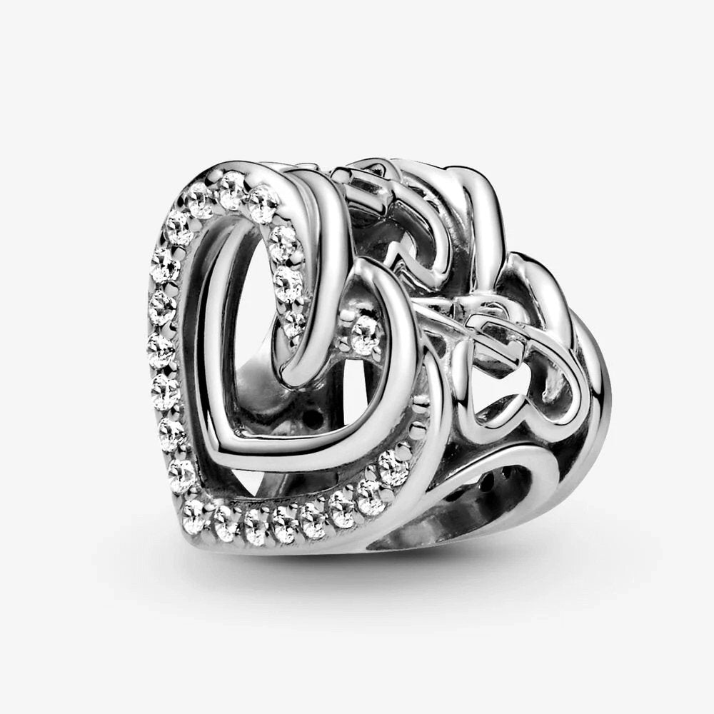 Charm Pandora Cuori intrecciati scintillante - 799270C01 - Simmi gioiellerie -Charm