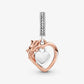 Charm Pandora pendente Cuore e rosa - 789290C01 - Simmi gioiellerie -Charm