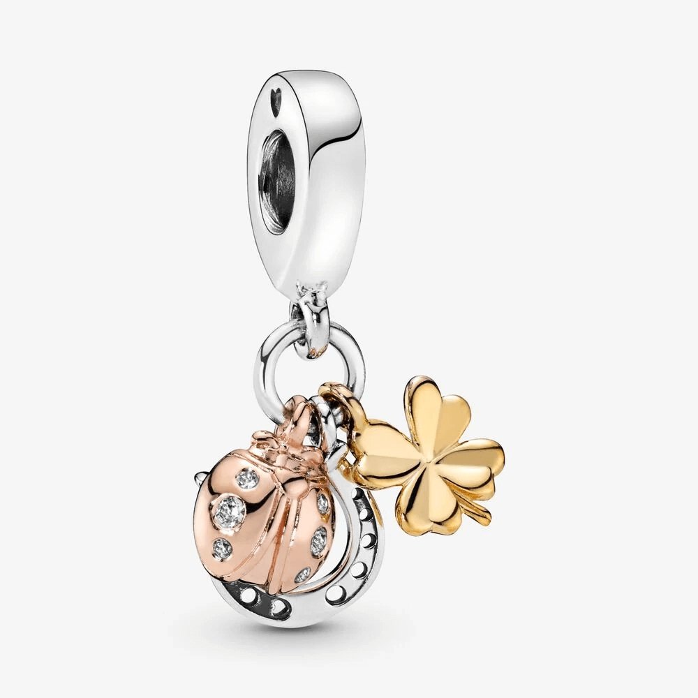 Charm Pandora pendente Ferro di cavallo, quadrifoglio e coccinella - 798717C01 - Simmi gioiellerie -Charm