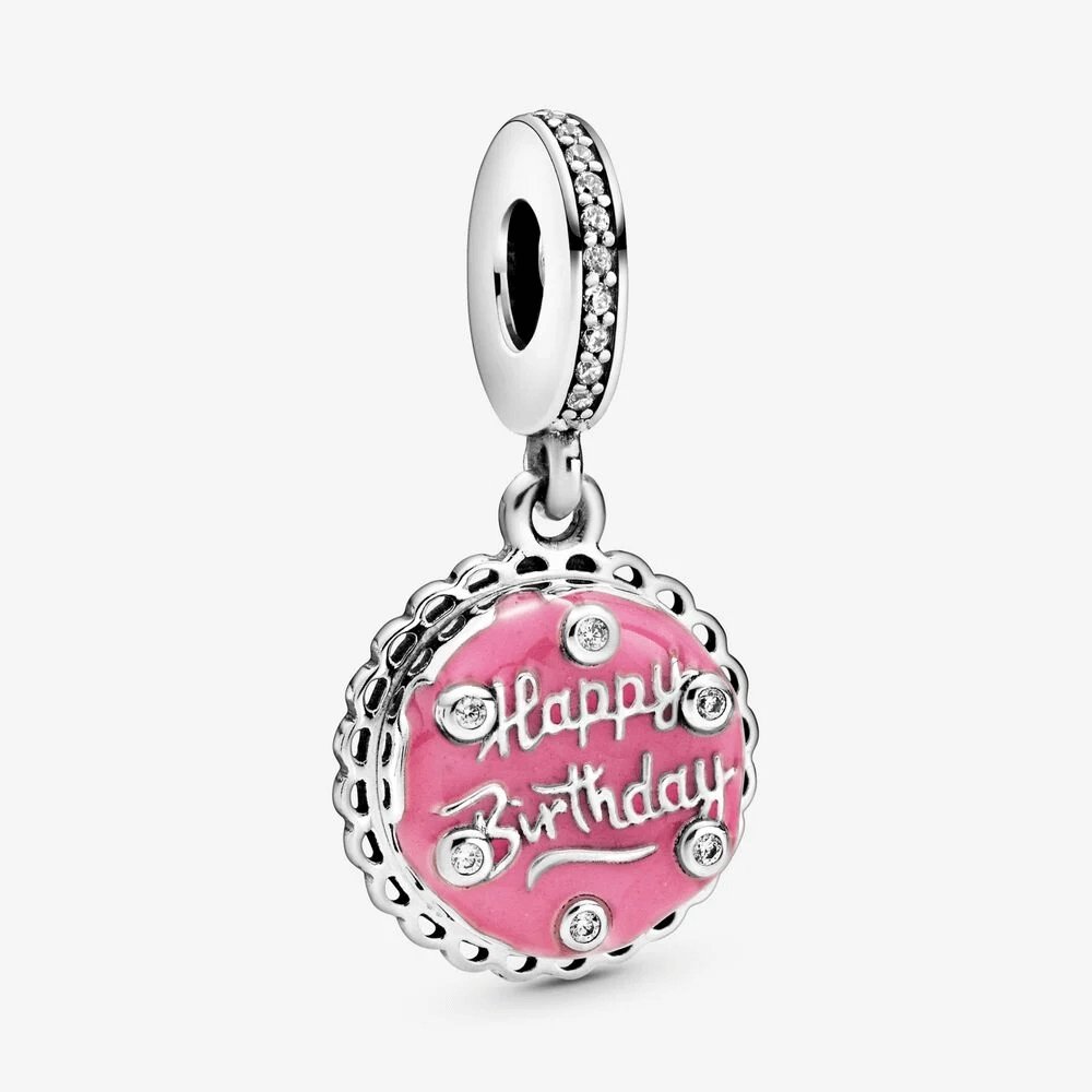 Charm Pandora pendente Torta di compleanno rosa - 798888C01 - Simmi gioiellerie -Charm