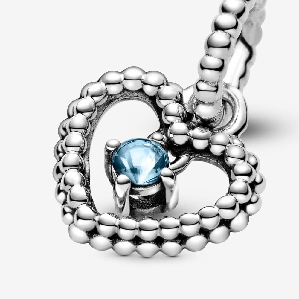 Charm pendente a cuore azzurro acqua decorato con sfere Purely Pandora - 798854c01 - Simmi Gioiellerie -Charm