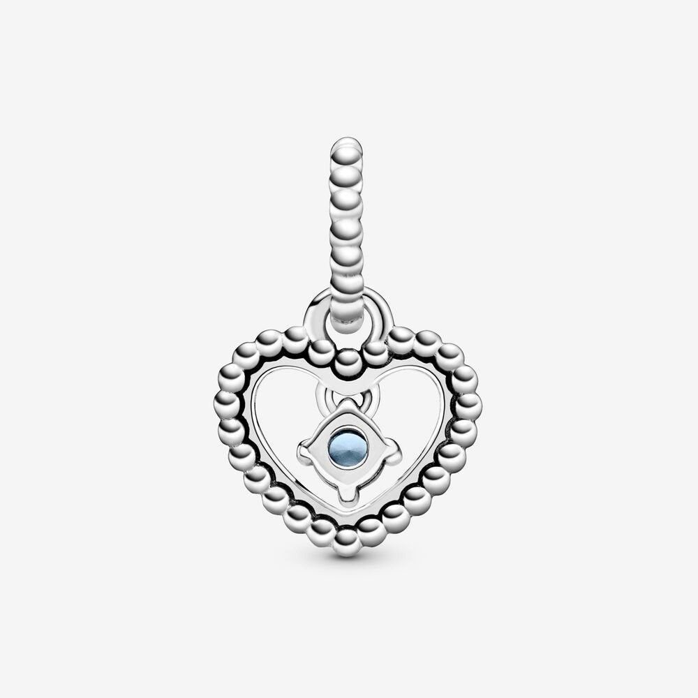 Charm pendente a cuore azzurro cielo decorato con sfere Purely Pandora - 798854C07 - Simmi Gioiellerie -Charm