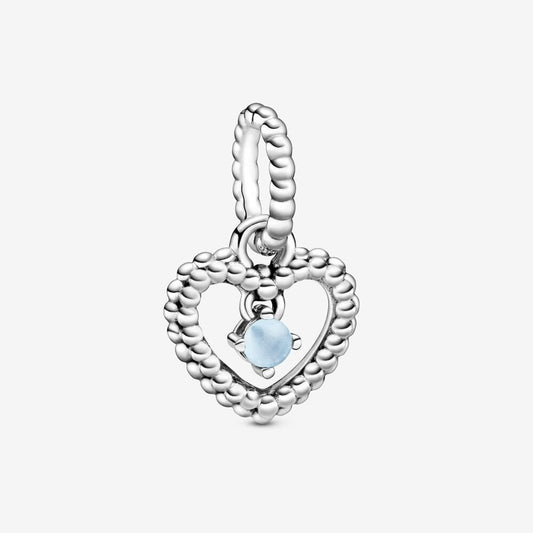 Charm pendente a cuore azzurro cielo decorato con sfere Purely Pandora - 798854C07 - Simmi Gioiellerie -Charm