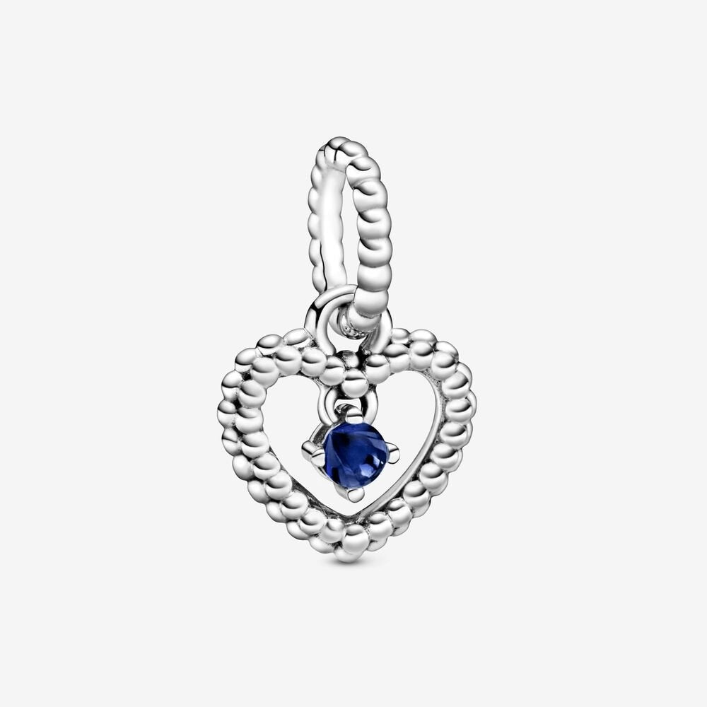 Charm pendente a cuore blu mare decorato con sfere Purely Pandora - 798854c12 - Simmi Gioiellerie -Charm