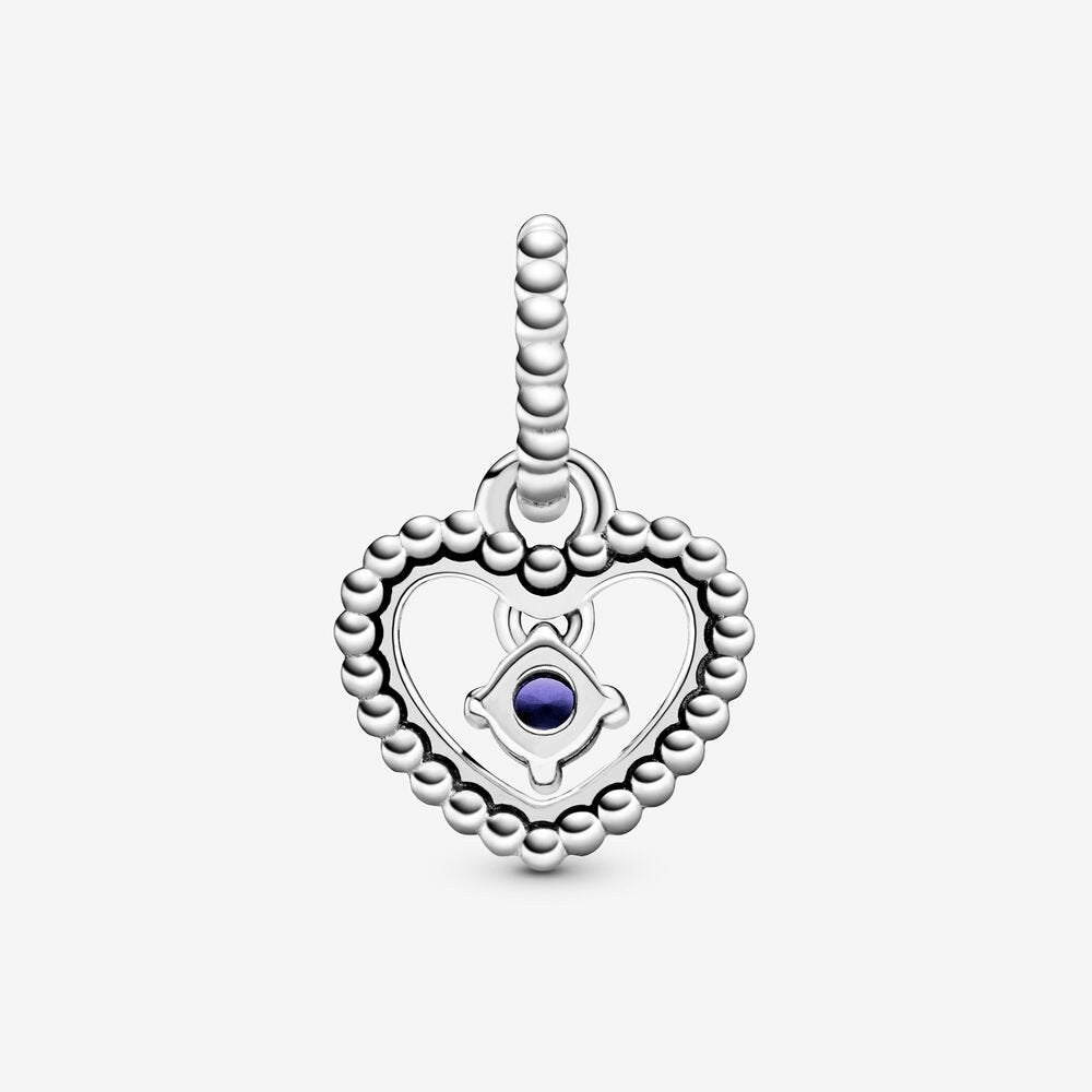 Charm pendente a cuore blu mare decorato con sfere Purely Pandora - 798854c12 - Simmi Gioiellerie -Charm