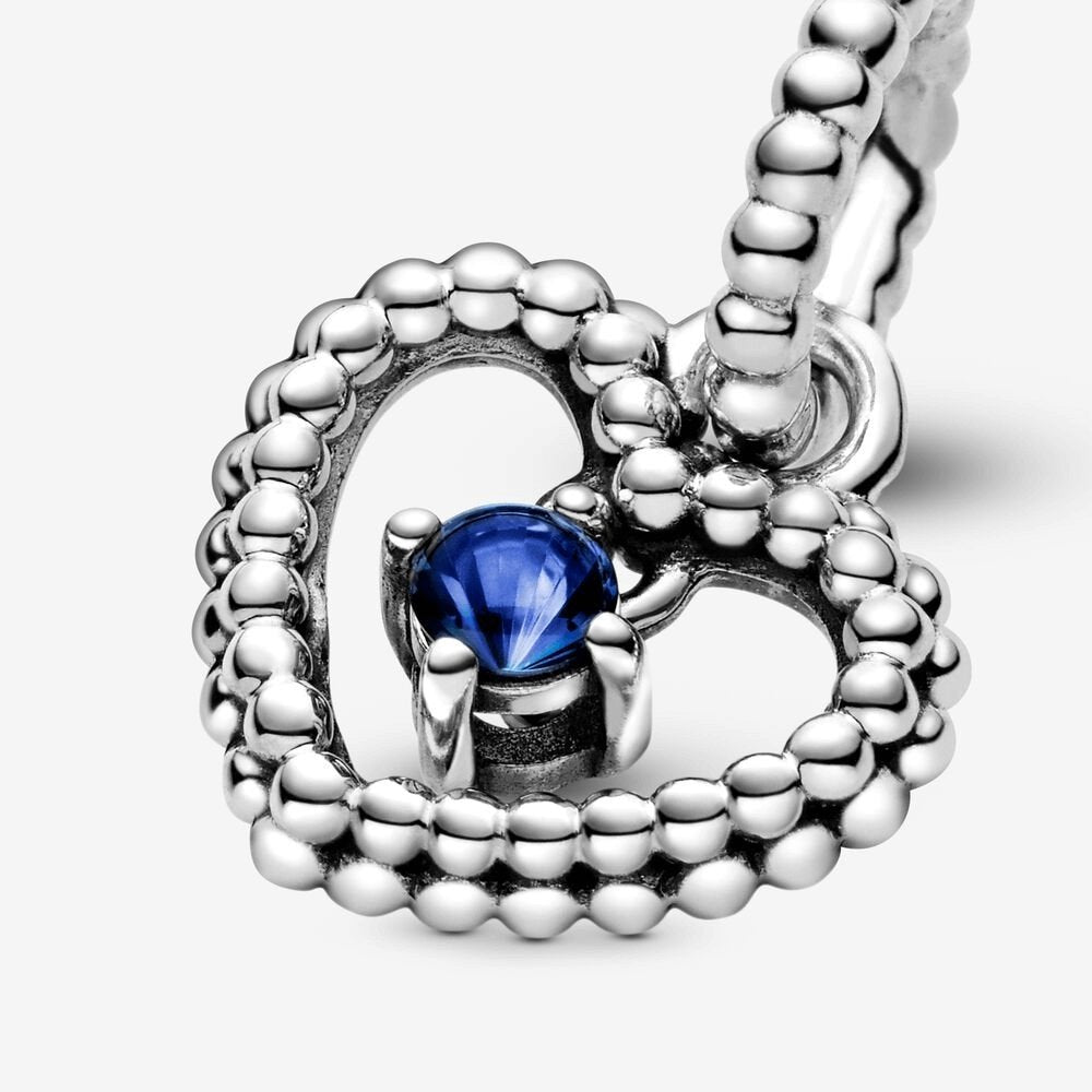 Charm pendente a cuore blu mare decorato con sfere Purely Pandora - 798854c12 - Simmi Gioiellerie -Charm