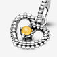Charm pendente a cuore color miele decorato con sfere Purely Pandora - 798854c11 - Simmi Gioiellerie -Charm