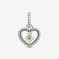 Charm pendente a cuore color miele decorato con sfere Purely Pandora - 798854c11 - Simmi Gioiellerie -Charm