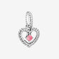 Charm pendente a cuore petalo rosa decorato con sfere Purely Pandora - 798854C09 - Simmi Gioiellerie -Charm