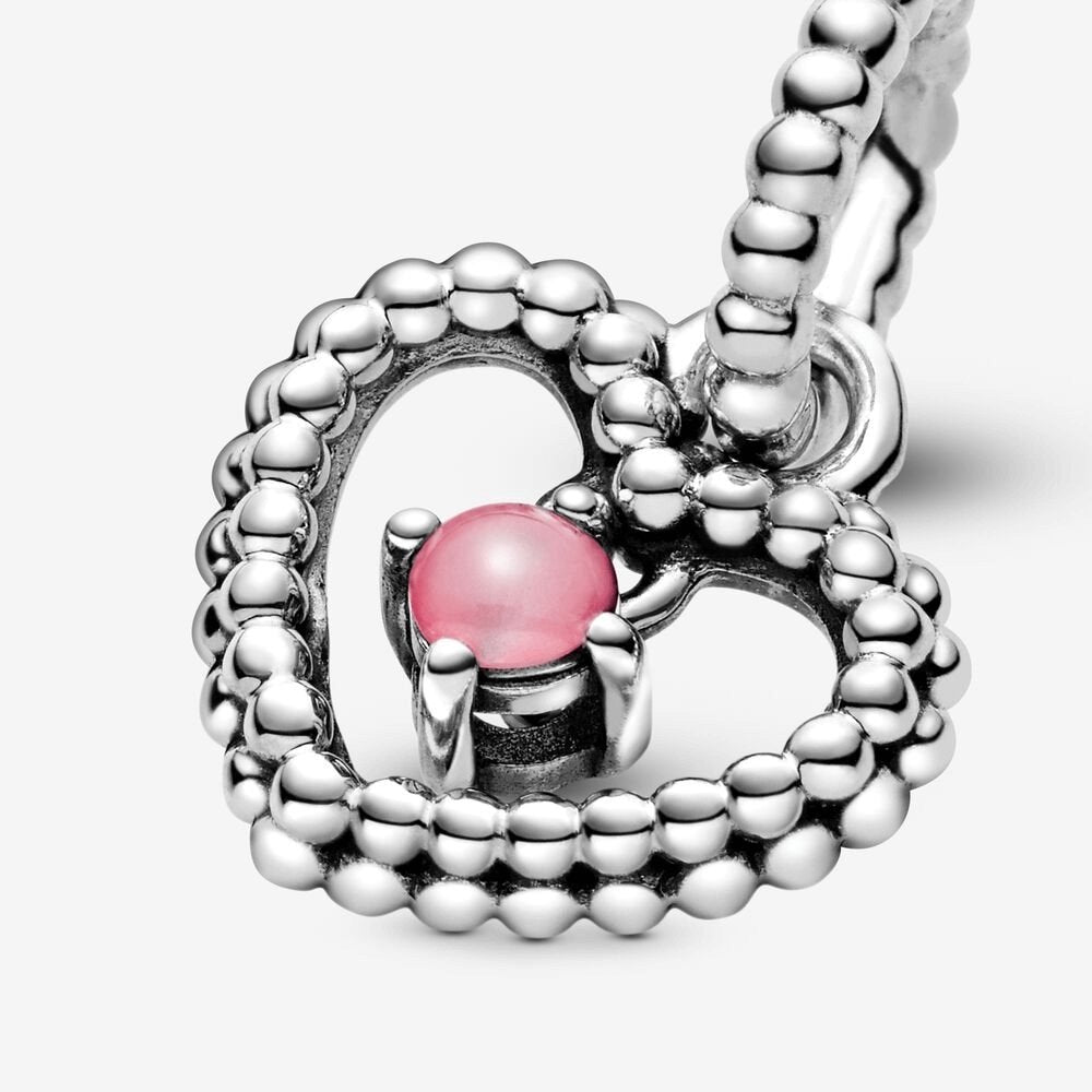 Charm pendente a cuore petalo rosa decorato con sfere Purely Pandora - 798854C09 - Simmi Gioiellerie -Charm