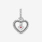 Charm pendente a cuore petalo rosa decorato con sfere Purely Pandora - 798854C09 - Simmi Gioiellerie -Charm