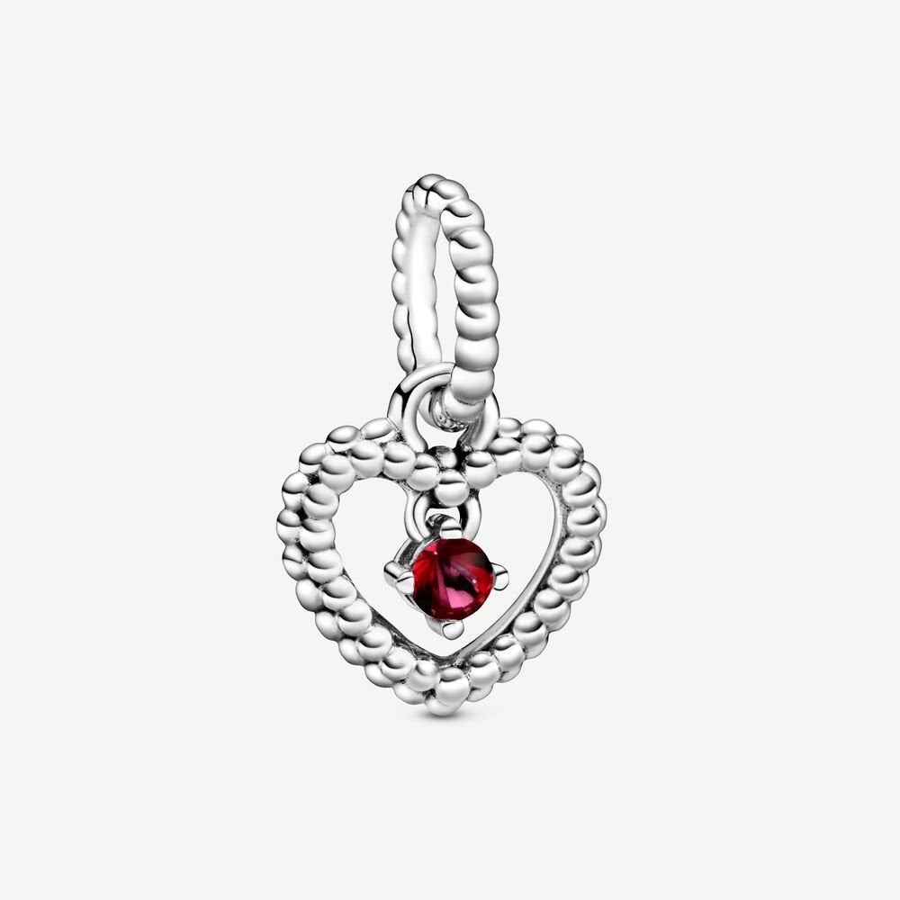 Charm pendente a cuore rosso fuoco decorato con sfere Purely Pandora - 798854C02 - Simmi Gioiellerie -Charm