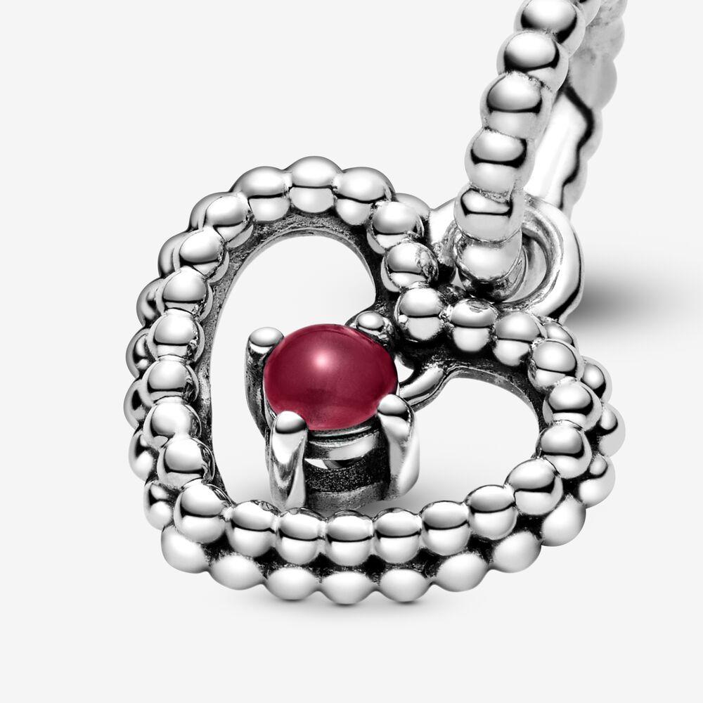 Charm pendente a cuore rosso scuro decorato con sfere Purely Pandora - 798854C08 - Simmi Gioiellerie -Charm