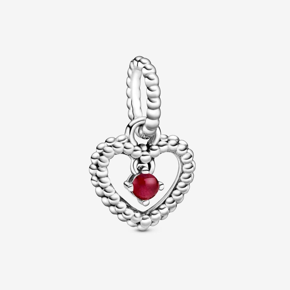 Charm pendente a cuore rosso scuro decorato con sfere Purely Pandora - 798854C08 - Simmi Gioiellerie -Charm