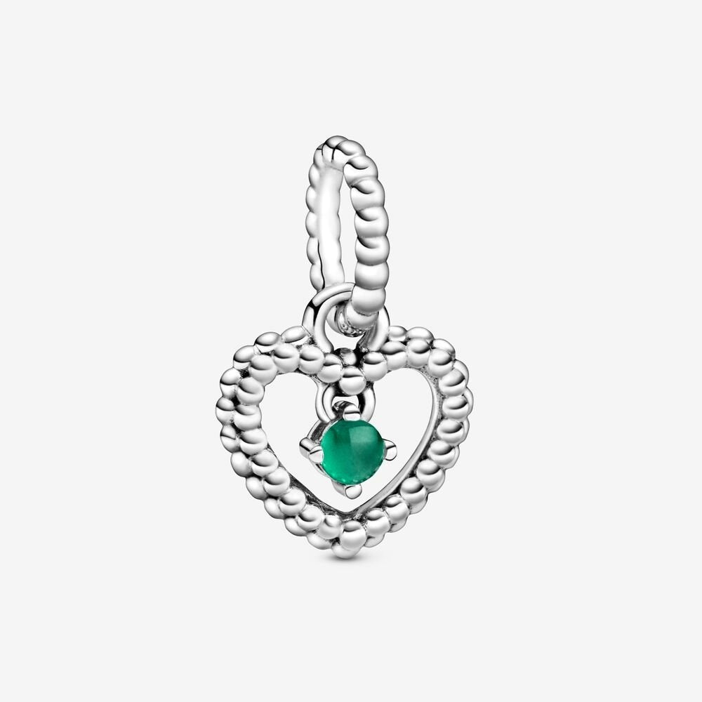 Charm pendente a cuore verde bosco decorato con sfere Purely Pandora - 798854c05 - Simmi Gioiellerie -Charm