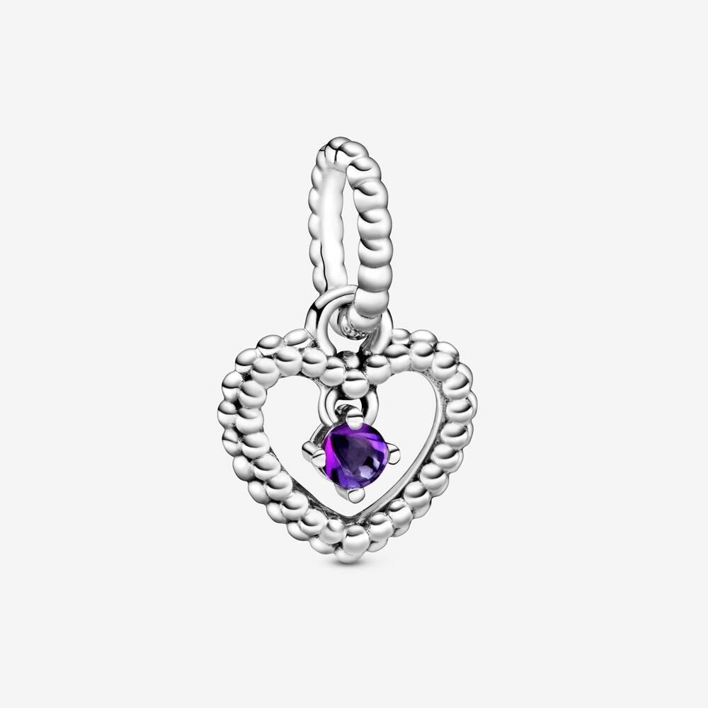 Charm pendente a cuore viola decorato con sfere Purely Pandora - 798854c03 - Simmi Gioiellerie -Charm
