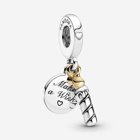 Charm pendente bicolore Candela di compleanno - 799328C00 - Simmi gioiellerie -Charm