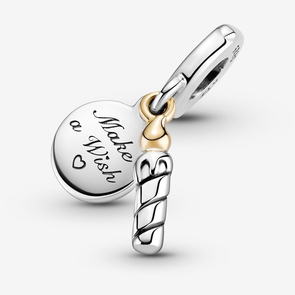 Charm pendente bicolore Candela di compleanno - 799328C00 - Simmi gioiellerie -Charm