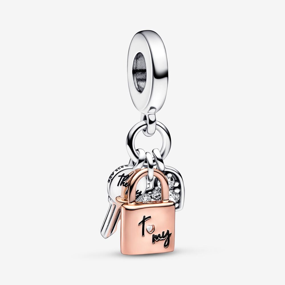 Charm Pendente Chiave, Lucchetto e Cuore - 782506C01 - Simmi Gioiellerie -Charm