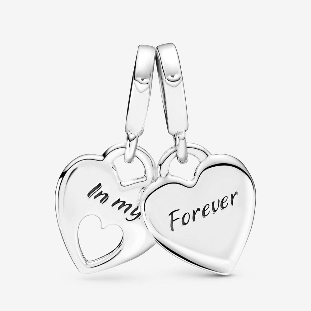 Charm pendente con doppio cuore - 799187c01 - Simmi Gioiellerie -Charm