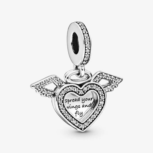 Charm pendente Cuore e ali d’angelo - 798485C01 - Simmi gioiellerie -Charm