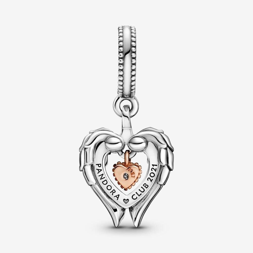 Charm pendente Cuore e ali d’angelo Pandora Club 2021 - 789296C01 - Simmi gioiellerie -Charm