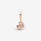 Charm pendente Cuore obliquo con pavé azzurro - 789404C01 - Simmi Gioiellerie -Charm