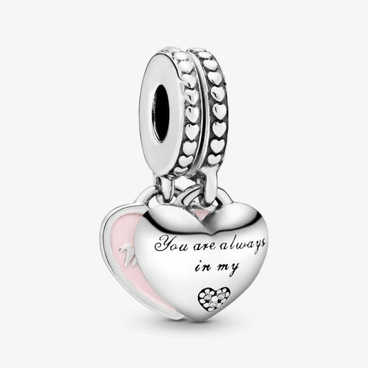 Charm pendente cuori mamma e figlia - 792072EN40 - Simmi Gioiellerie -Charm