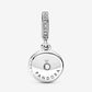 Charm pendente doppio con disco blu scintillante - 799186c01 - Simmi Gioiellerie -Charm