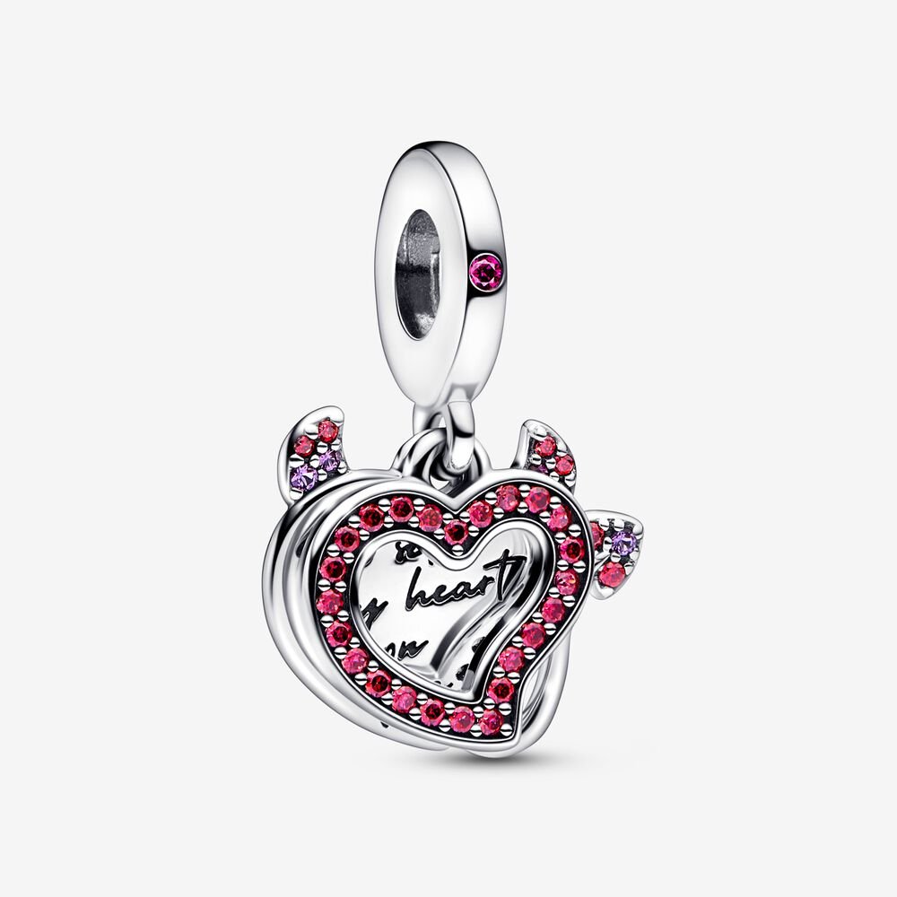 Charm Pendente Doppio Cuore "Heart on fire’’ - 792511C01 - Simmi Gioiellerie -Charm