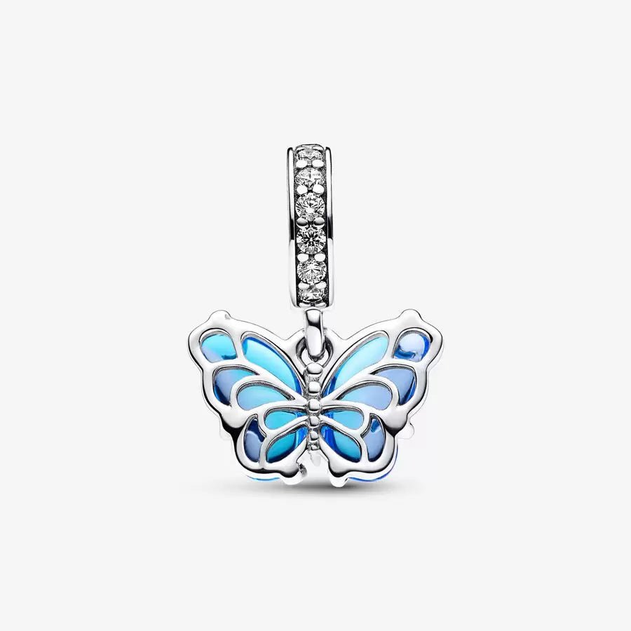 Charm Pendente Farfalla Vetro di Murano Blu - 792698C01 - Simmi Gioiellerie -Charm