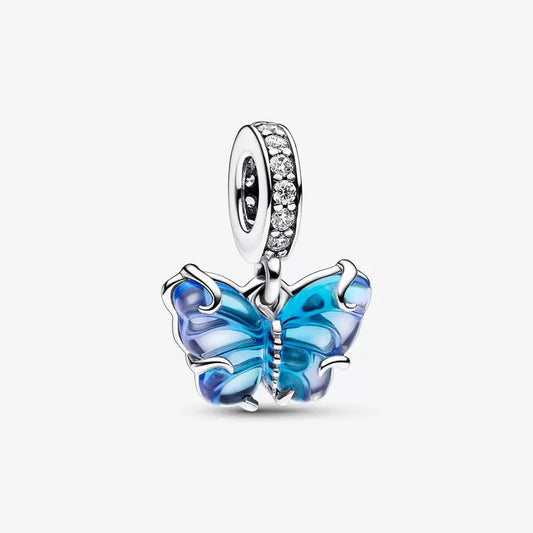 Charm Pendente Farfalla Vetro di Murano Blu - 792698C01 - Simmi Gioiellerie -Charm