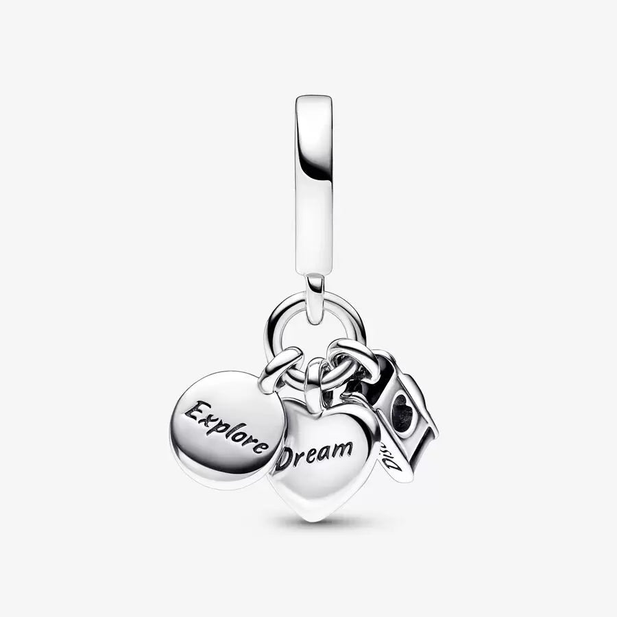 Charm Pendente Fotocamera, Cuore e Bussola - 792703C01 - Simmi Gioiellerie -Charm