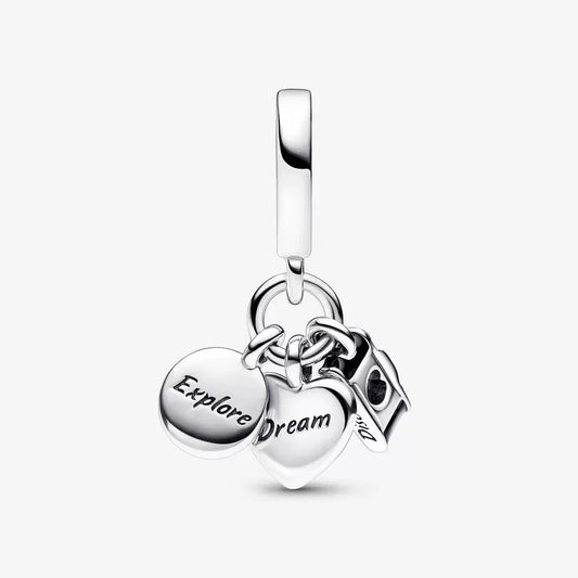 Charm Pendente Fotocamera, Cuore e Bussola - 792703C01 - Simmi Gioiellerie -Charm