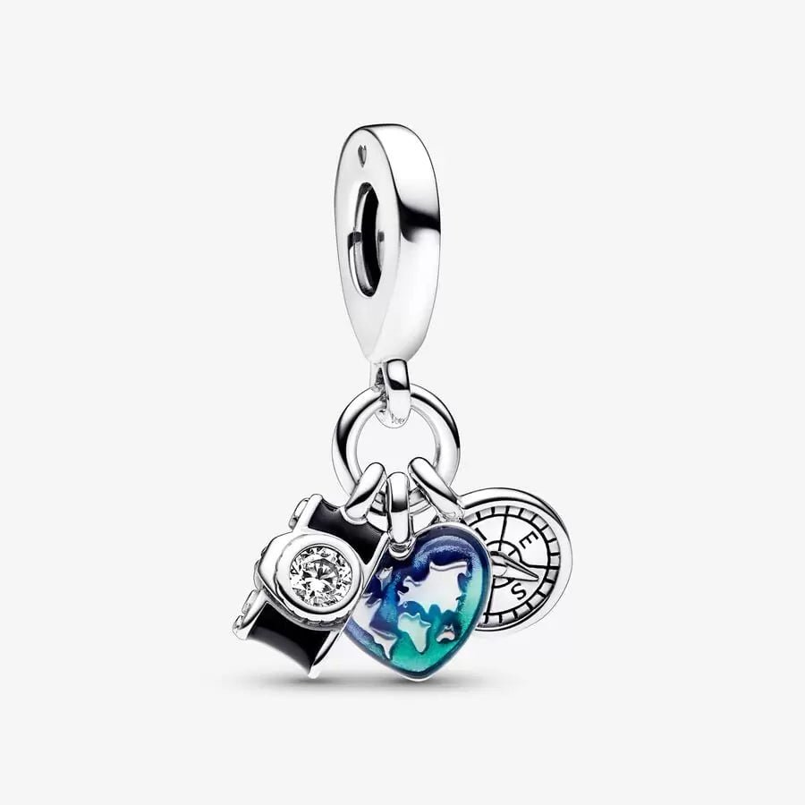 Charm Pendente Fotocamera, Cuore e Bussola - 792703C01 - Simmi Gioiellerie -Charm
