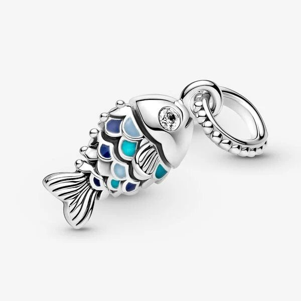 Charm pendente Pesce con squame blu - 799428C01 - Simmi Gioiellerie -Charm