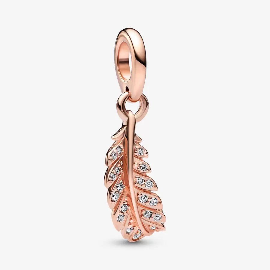 Charm pendente Piuma Curva Fluttuante - 782578C01 - Simmi Gioiellerie -Charm