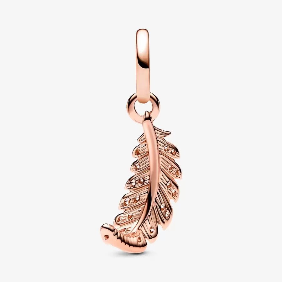 Charm pendente Piuma Curva Fluttuante - 782578C01 - Simmi Gioiellerie -Charm
