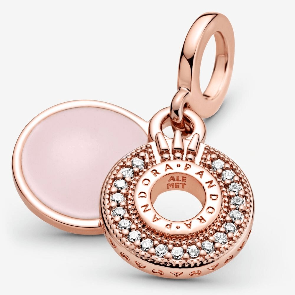 Charm pendente scintillante con pavé e O coronata - 789055C01 - Simmi Gioiellerie -Charm