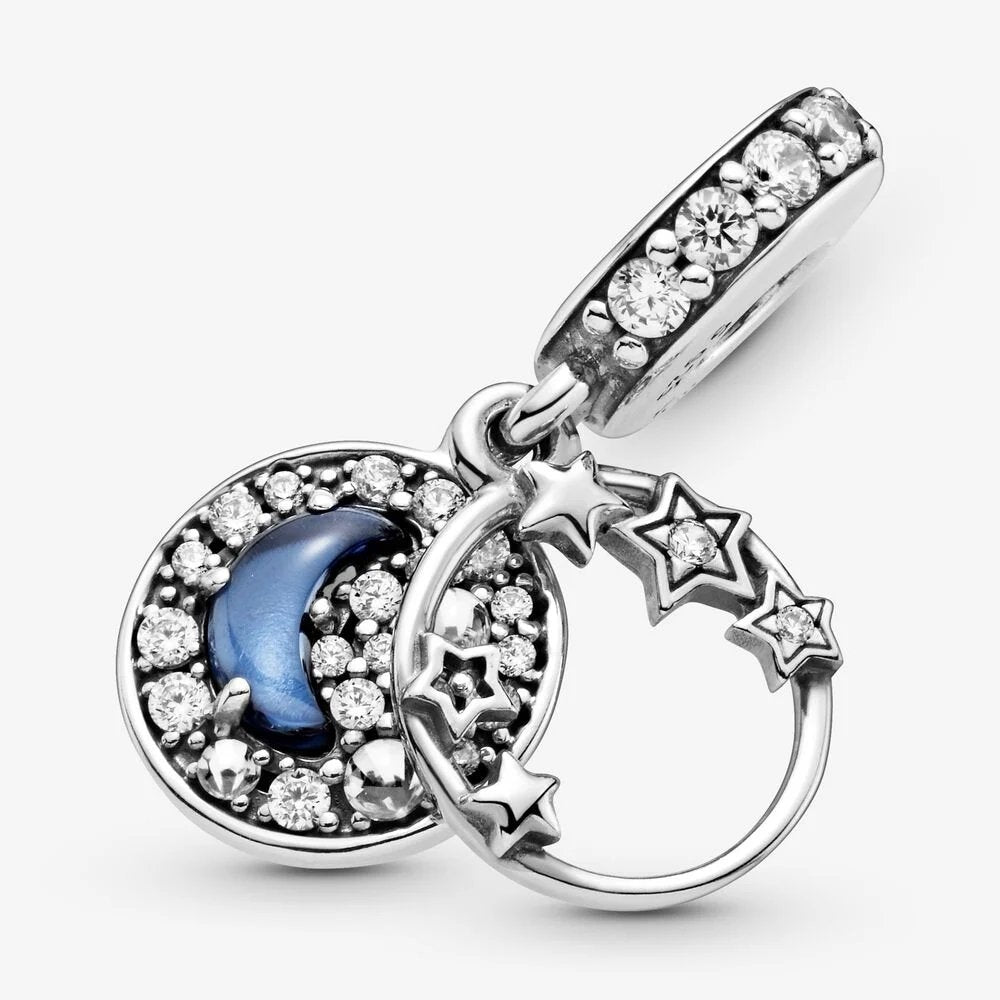 Charm pendente Stelle e luna crescente con cielo notturno - 799216C01 - Simmi Gioiellerie -Charm