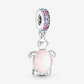 Charm Pendente Tartaruga Marina Rosa Vetro di Murano - Simmi Gioiellerie -Charm