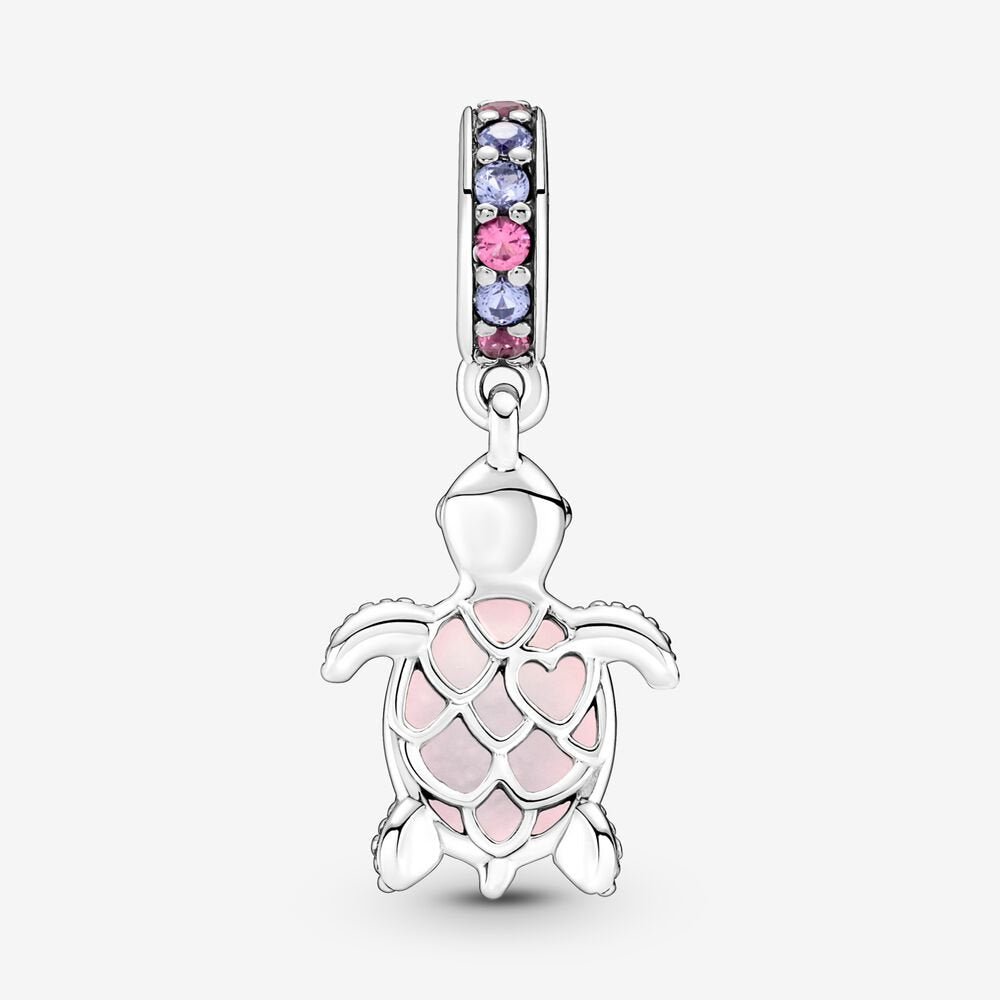 Charm Pendente Tartaruga Marina Rosa Vetro di Murano - Simmi Gioiellerie -Charm