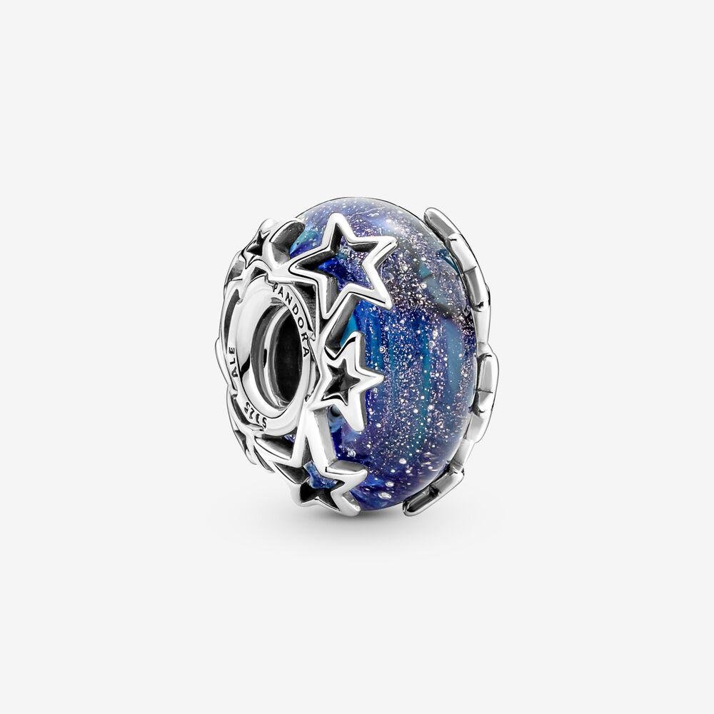 Charm Vetro di Murano Blu con Stelle - 790015C00 - Simmi Gioiellerie -