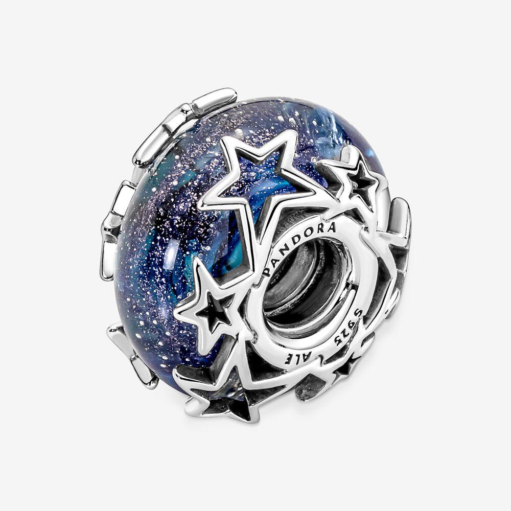 Charm Vetro di Murano Blu con Stelle - 790015C00 - Simmi Gioiellerie -
