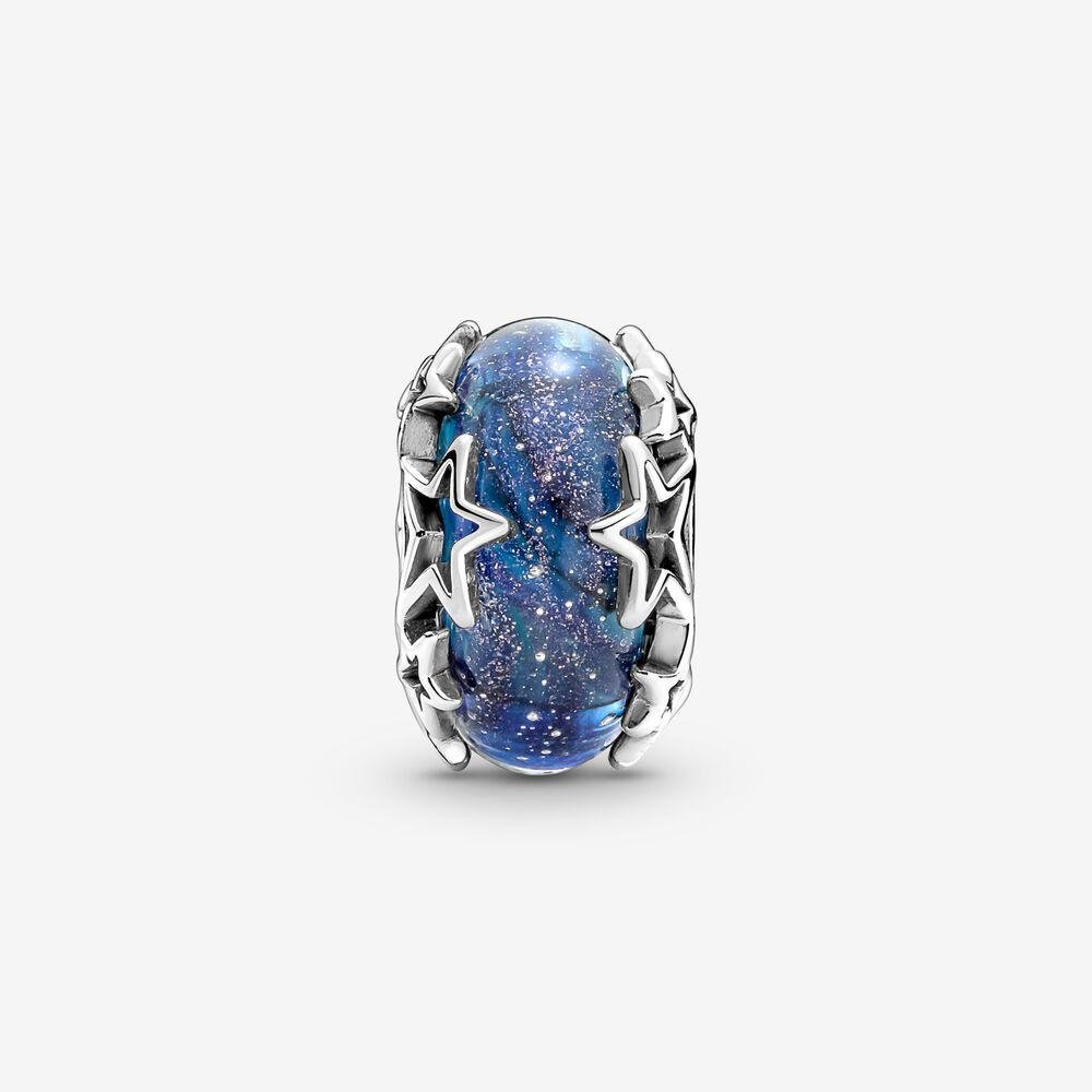 Charm Vetro di Murano Blu con Stelle - 790015C00 - Simmi Gioiellerie -