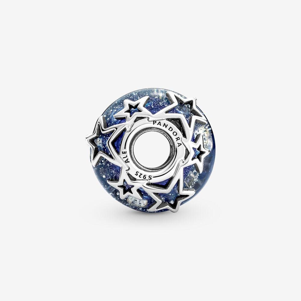 Charm Vetro di Murano Blu con Stelle - 790015C00 - Simmi Gioiellerie -