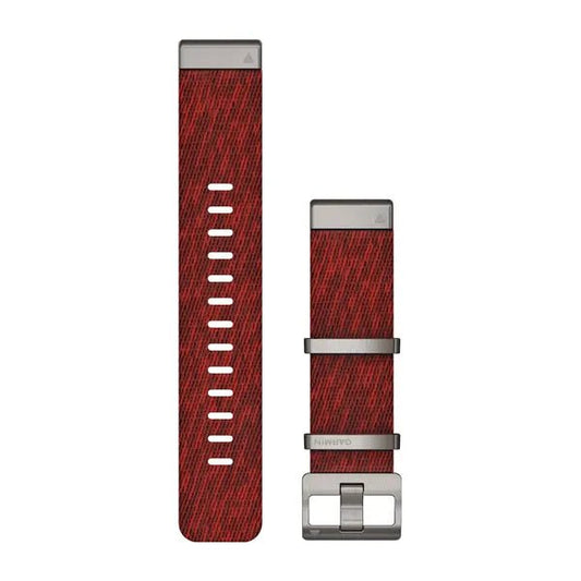 Cinturini per orologi QuickFit® 22, cinturino di nylon con motivi Jacquard – Rosso - 010-12738-22 - Simmi Gioiellerie -Cinturini